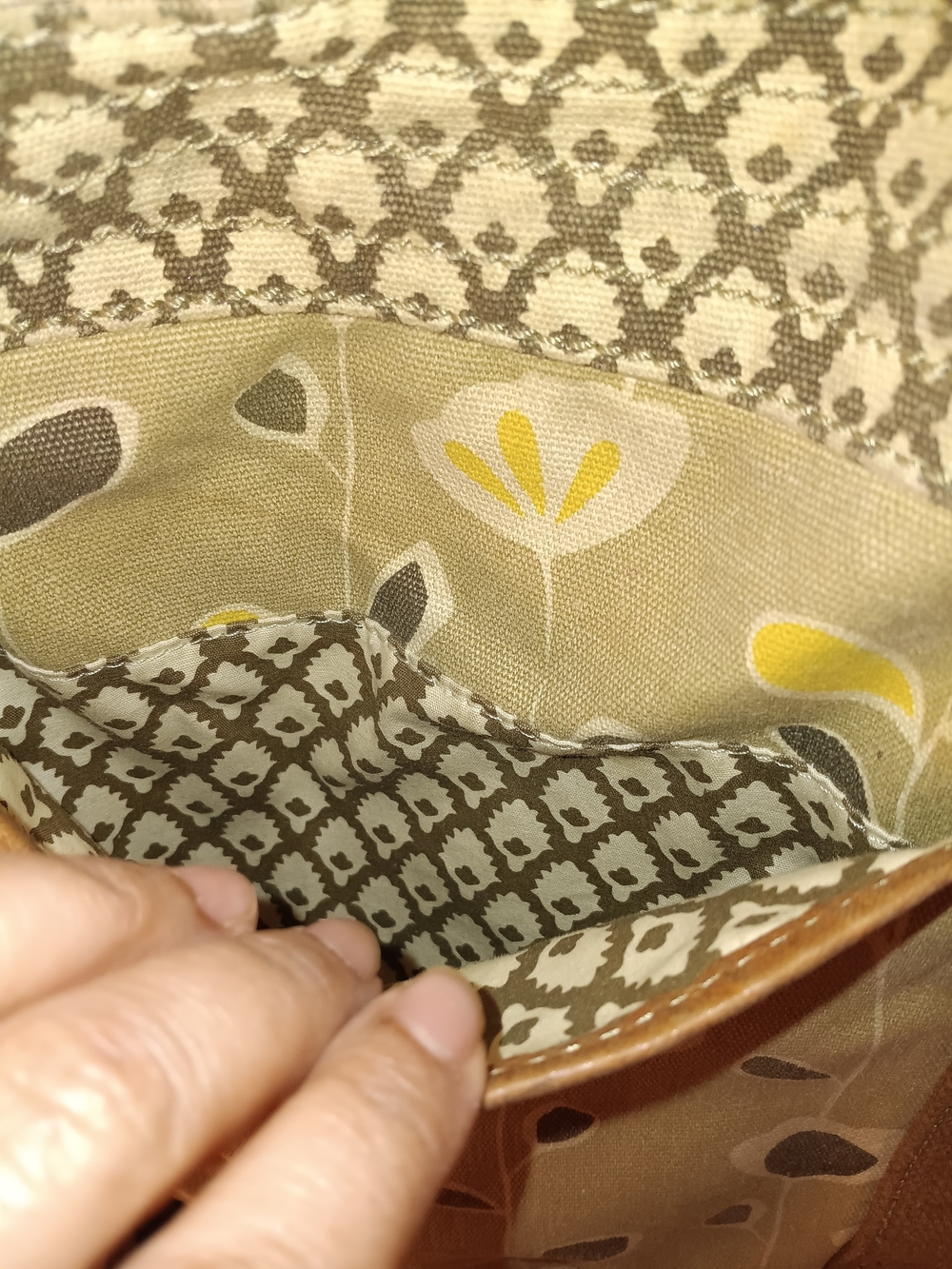 Fossil Beige Brown Tote Bag with Leather Straps - Picture 6 of 13